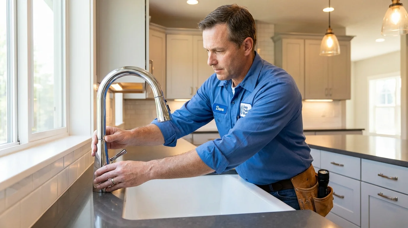 Kitchen faucet installation by Johns Plumbing LLC in Farmville